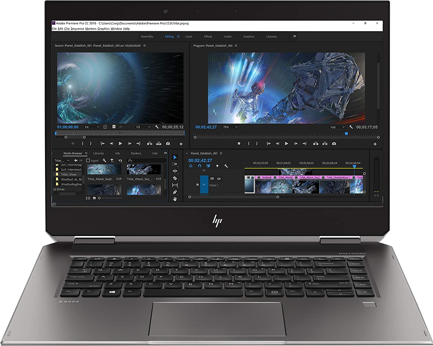 Hp Zbook G5 Studio Touch 360- intel Xeon E 2176M-16GB Ram